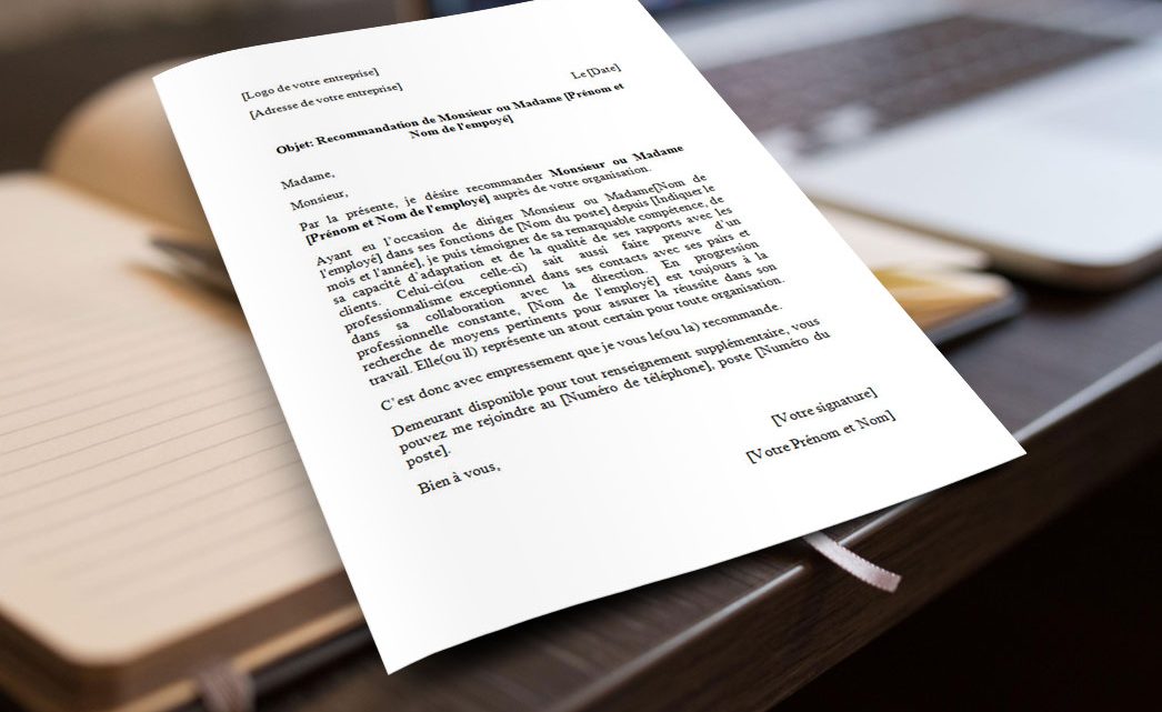 Modèle de lettre de recommandation
