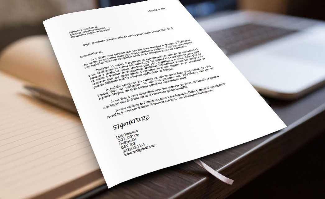 Exemple et modèle de lettre de présentation Exemple et modèle de lettre de présentation
