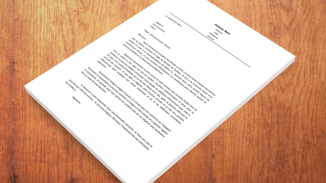 Lettre de motivation | Avocat Lettre de motivation | Avocat