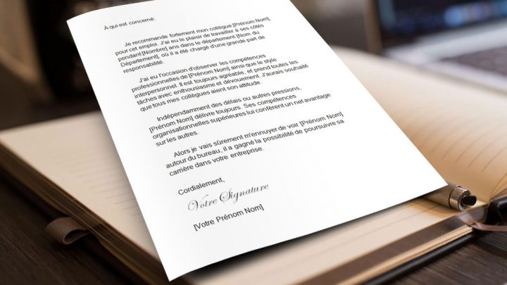 Lettre de recommandation d&rsquo;un collègue