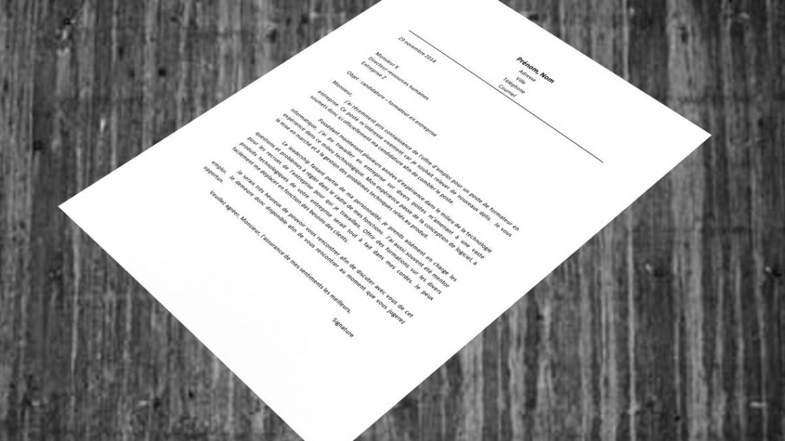 Lettre de motivation | formateur en entreprise Lettre de motivation | formateur en entreprise