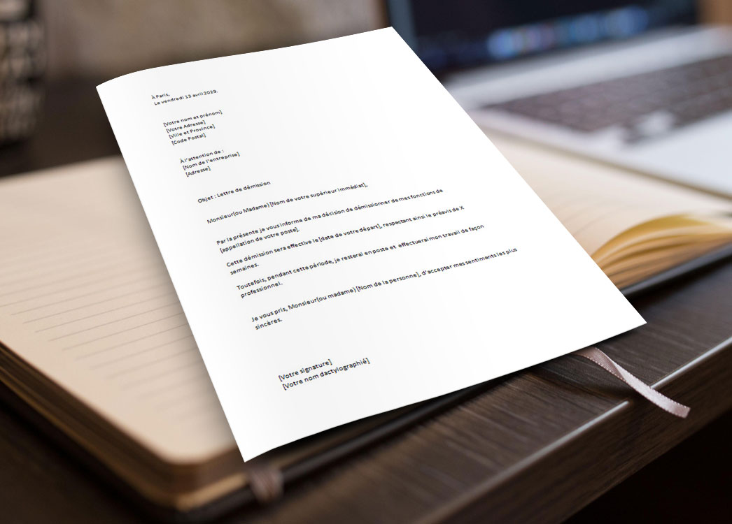 Lettre de Démission Simple - Docutexte