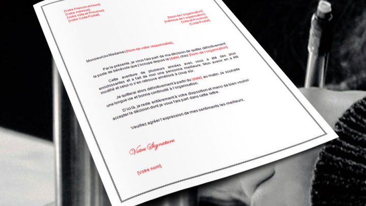 Lettre de démission: Bénévolat