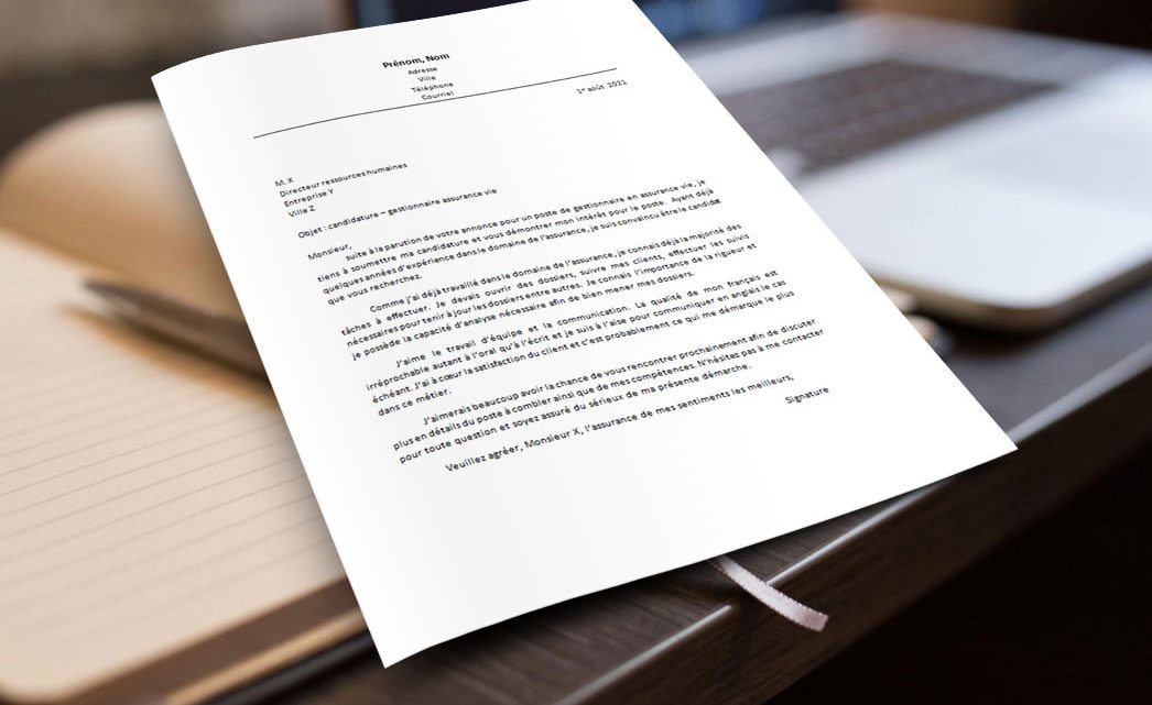 Lettre de motivation | Gestionnaire assurance