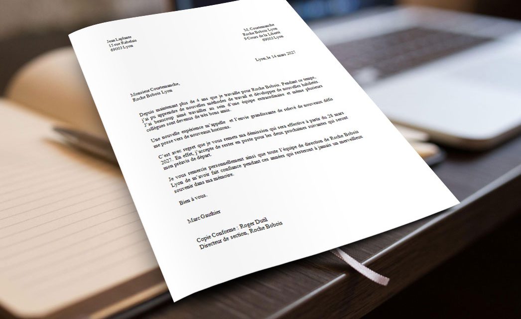 Exemple de Lettre de Démission Complétée