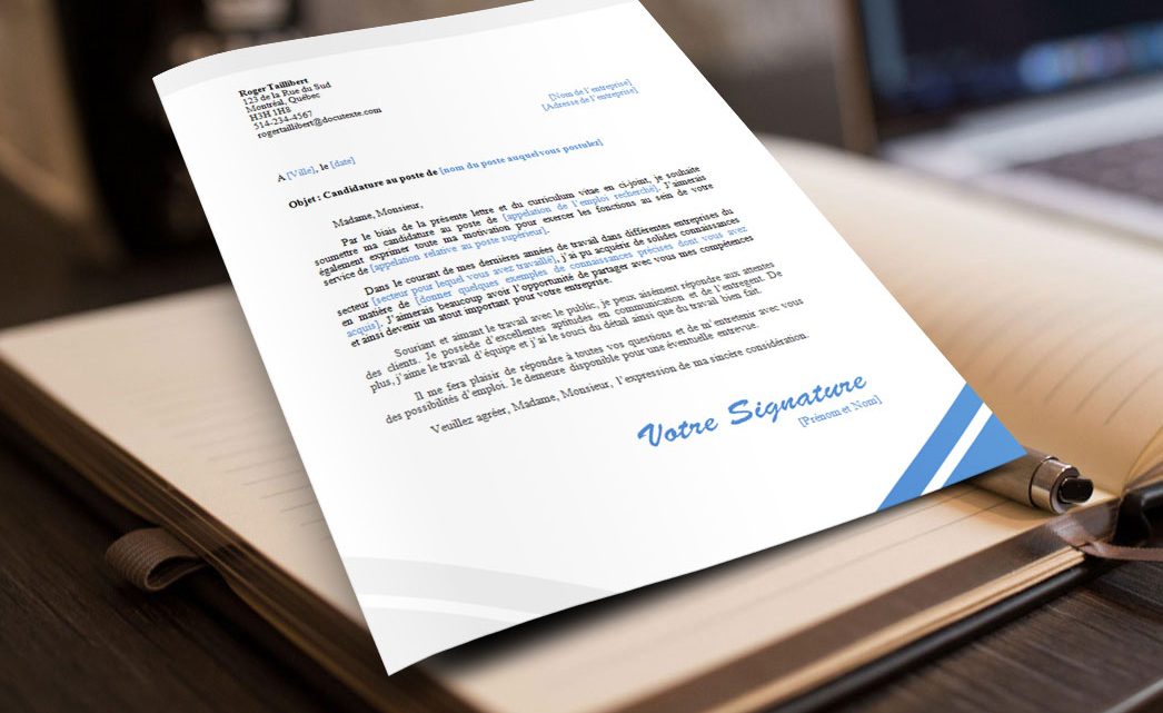 Format de Lettre de Motivation pour un Emploi