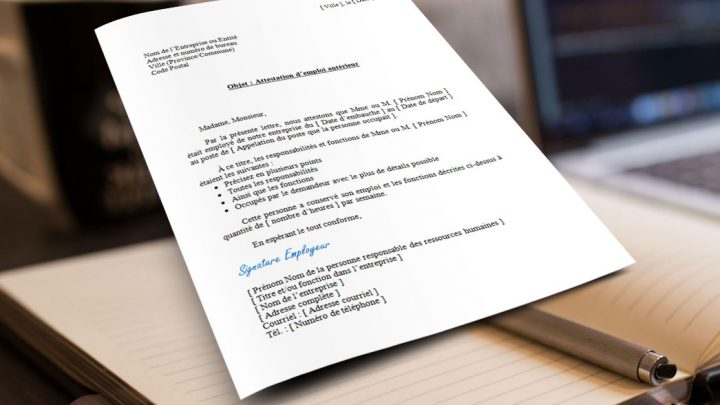 Attestation d’emploi antérieur