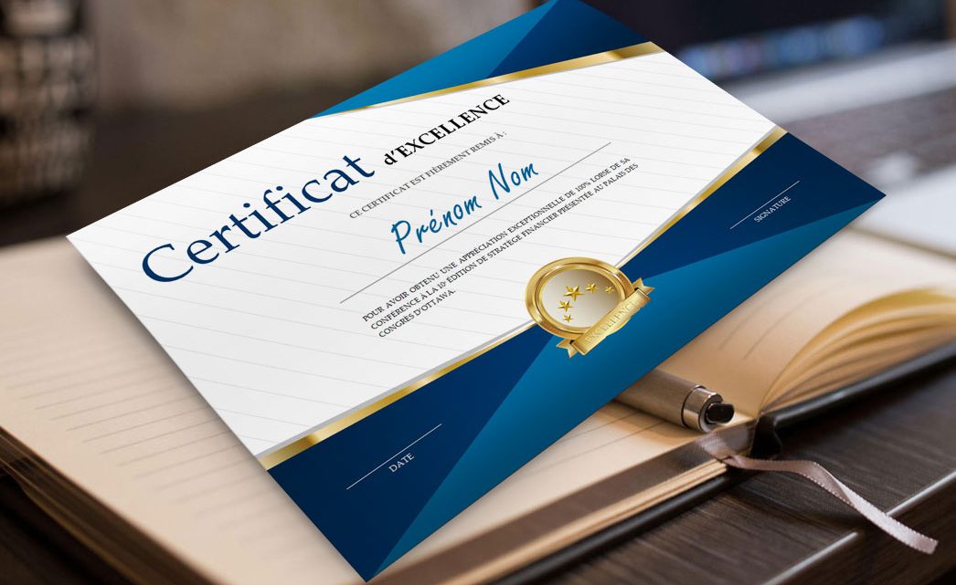 Certificat d’excellence