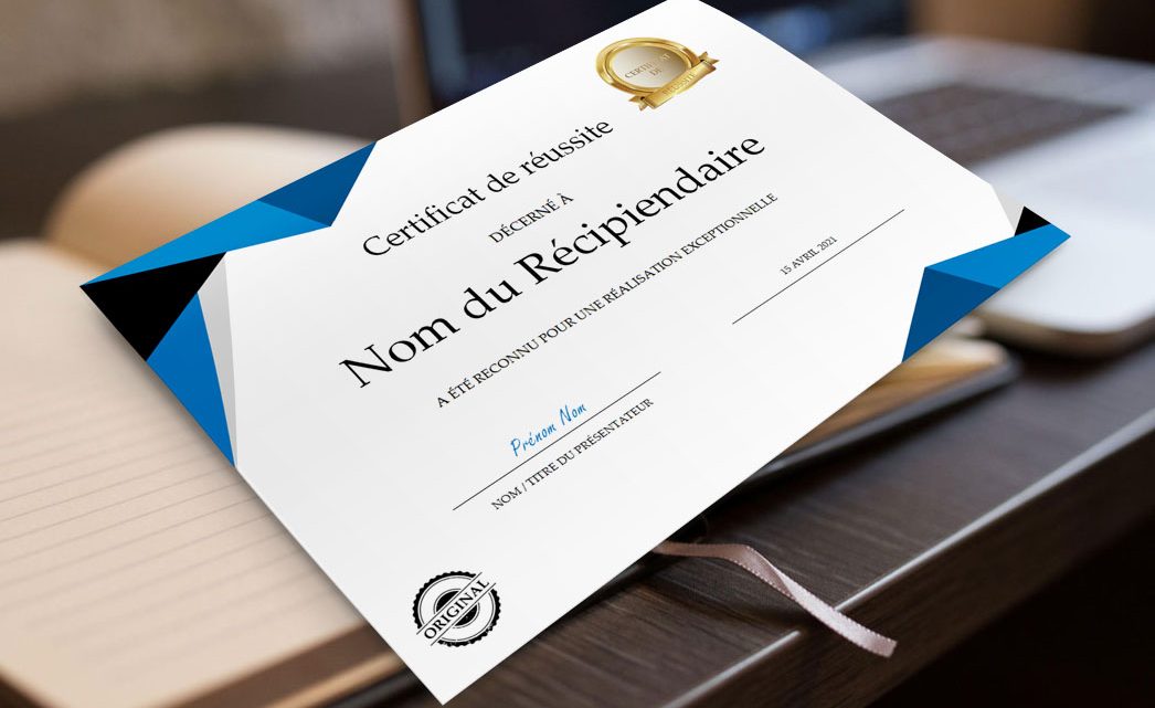 Certificat de réussite Certificat de réussite