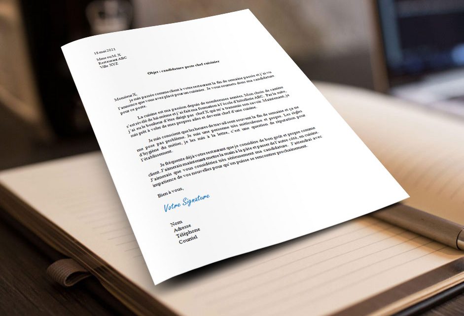 Lettre de motivation | Chef cuisinier