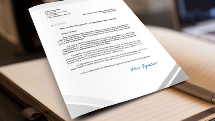 Lettre de présentation Technicienne ou technicien en service de garde