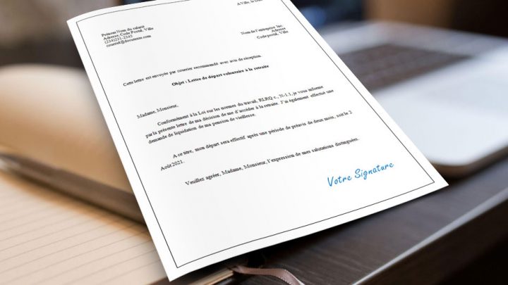 Lettre de départ volontaire à la retraite