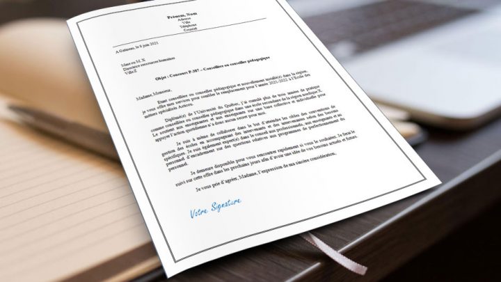 Lettre de présentation d’une Conseillère ou d’un Conseiller Pédagogique