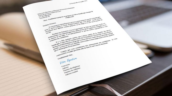 Lettre de présentation Préposée ou Préposé aux élèves handicapés