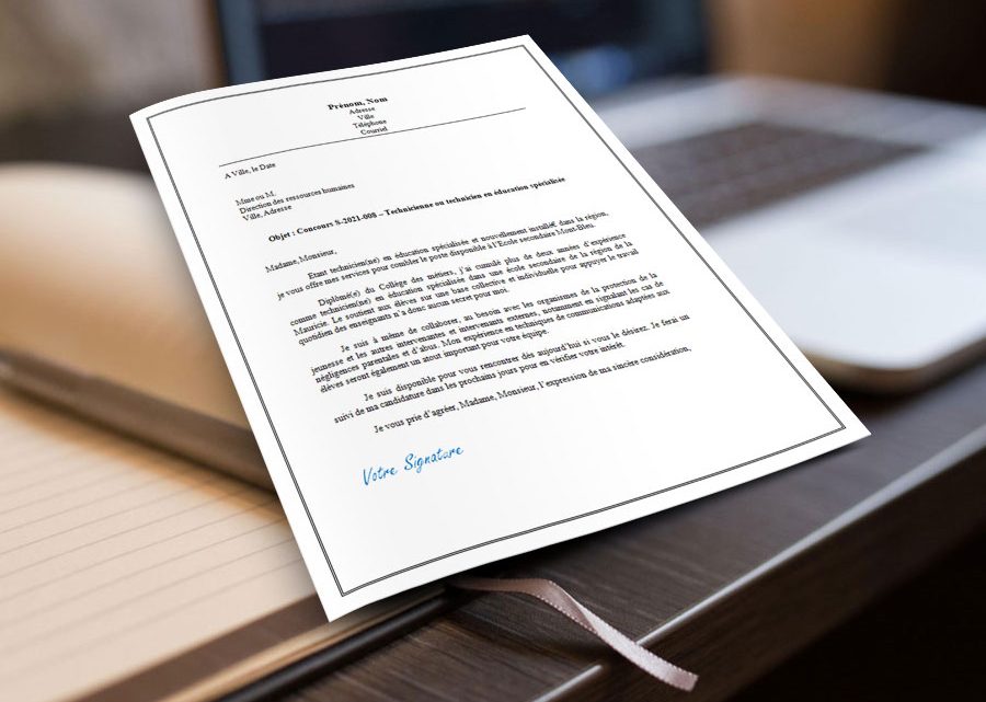 Technicienne ou technicien en éducation spécialisée – Lettre de présentation