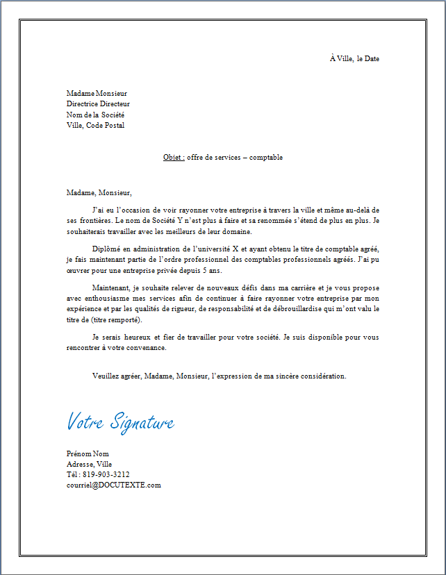 Exemple Lettre De Motivation Comptable D butant OHYDHC