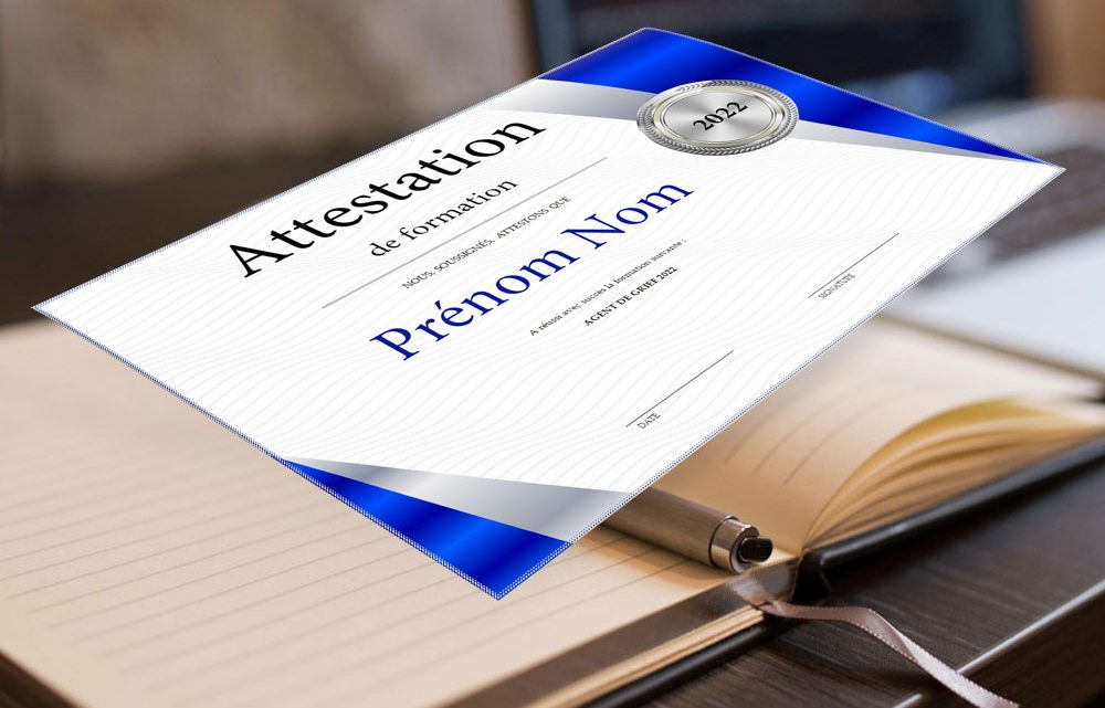 Attestation de formation Attestation de formation