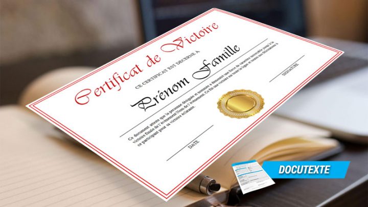 Certificat de Victoire